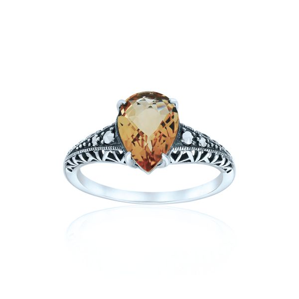 Citrine Pear Shape with Marcasite Ring - 01R563CTF